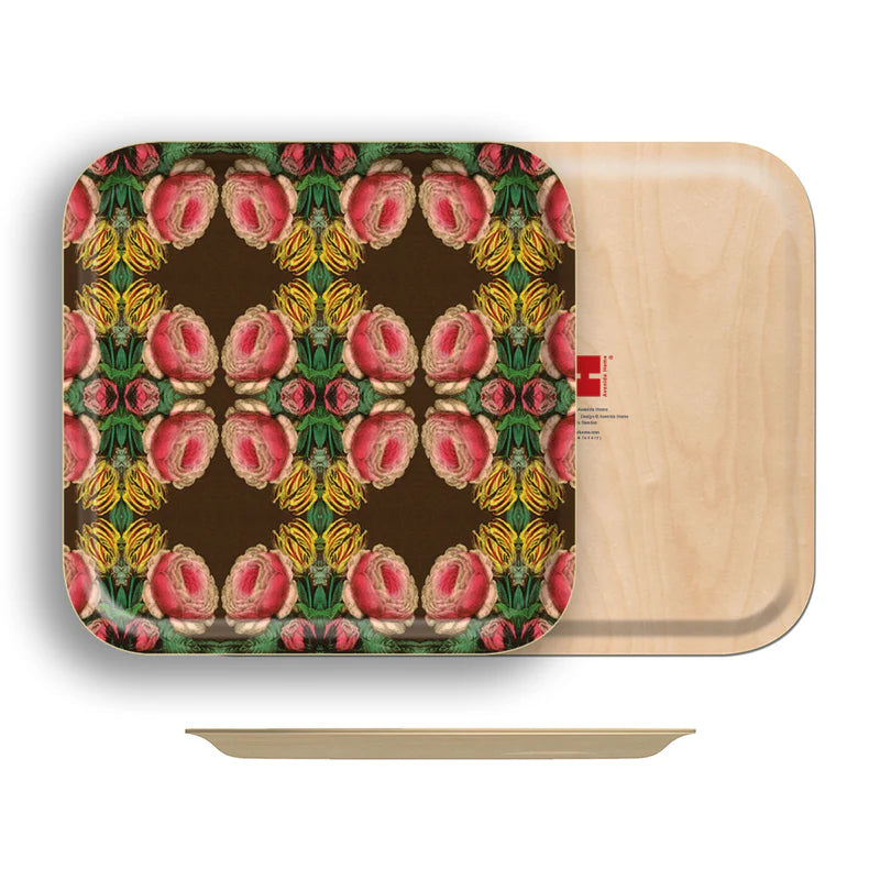 Avenida Home Cabbage Rose Square Tablett