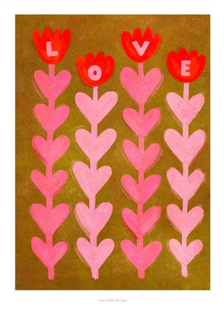 Poster klein JCD: Love flowers