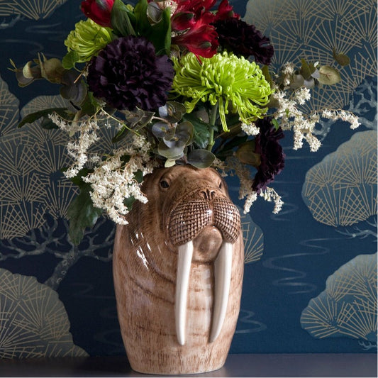 Quail Keramik Walross Blumen Vase