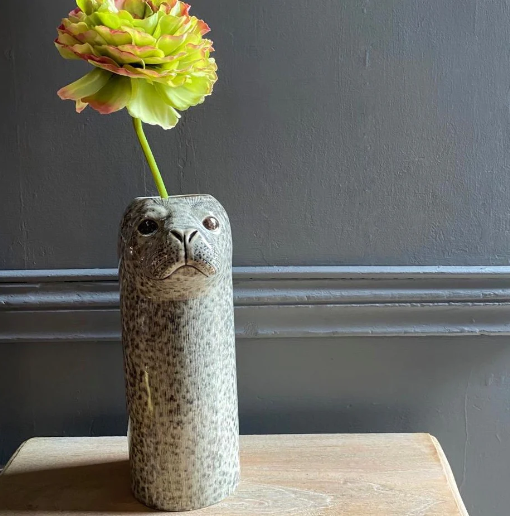 Quail Keramik Seehund Blumen Vase