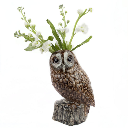 Quail Keramik Waldkauz Blumen Vase