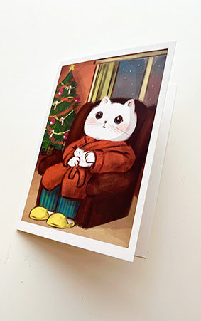 Weihnachtskarte, Mei Katze