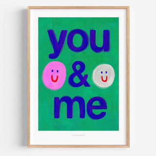 Just Cool Design - You & Me | Typografie-Druck im Format A4–A3 mit niedlichen Smileys