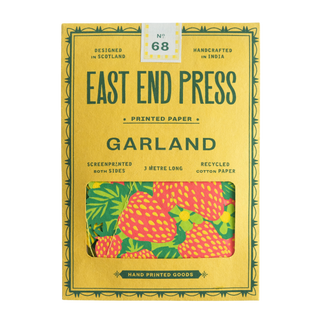 Verpackung der Früchte-Girlande von East End Press mit Erdbeermotiv