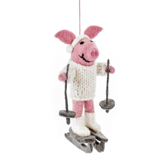 Felt So Good - Handgemachtes Filz-Alpenschwein zum Aufhängen, Weihnachtsdekoration