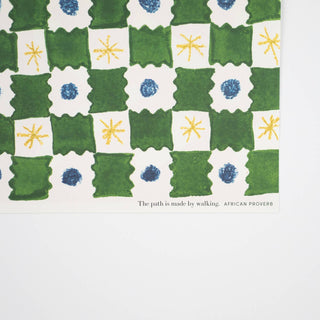 Hadley - Grünes Schachbrett-Geschenkpapier