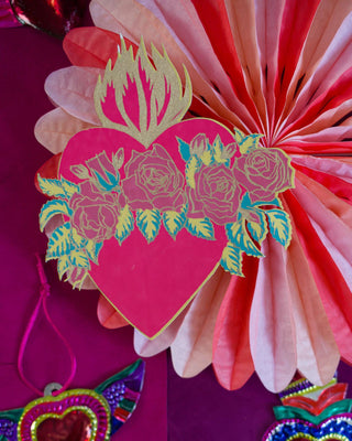 East End Press - Grußkarte in Form eines flammenden Herzens