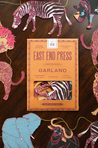 East End Press - Genähte Girlande mit Safaritieren