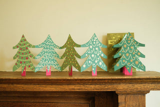 East End Press - Weihnachtsbaum-Ziehharmonikakarte