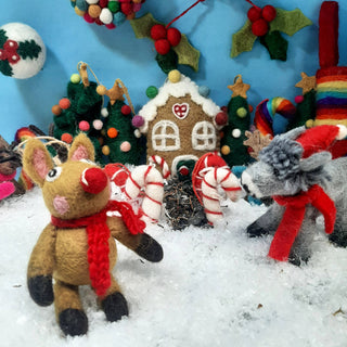 Felt So Good - Handgefertigte Filz-Weihnachtsesel-Baumanhänger-Dekoration