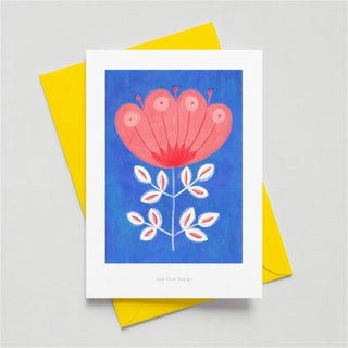 Just Cool Design - Pink Flower | A6 Blumen-Illustrationskarte | Mini-Kunstdruck