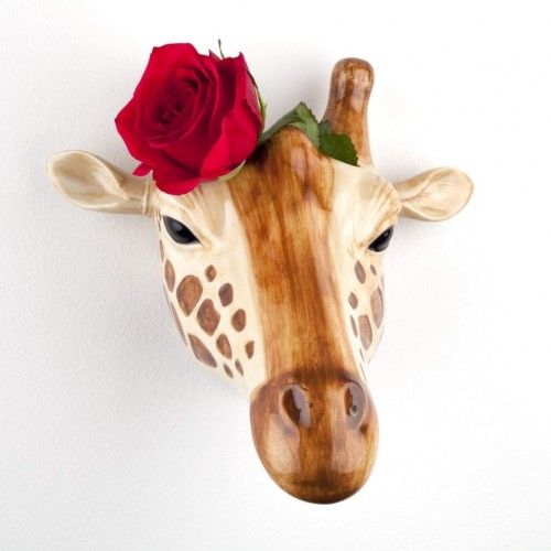 Quail Keramik Giraffe Wandvase