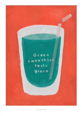 Poster klein JCD: Green smoothies taste green