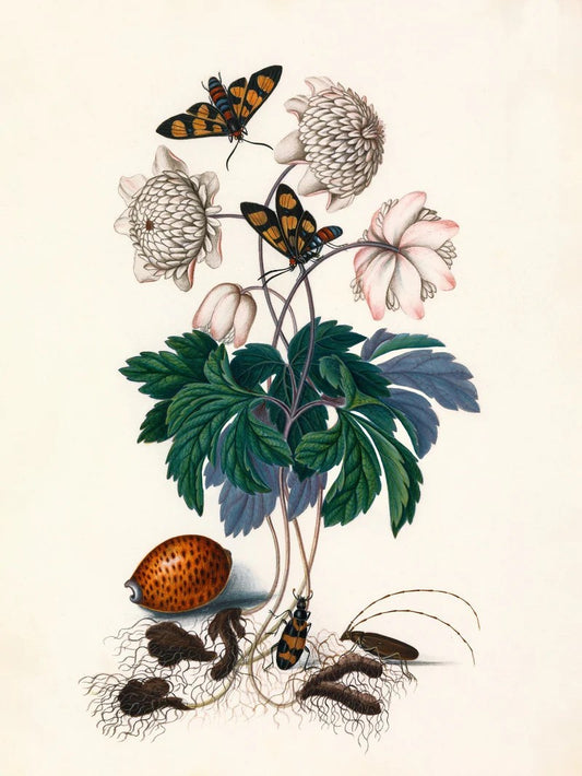 Dyb. "Greens & Two Butterflies"