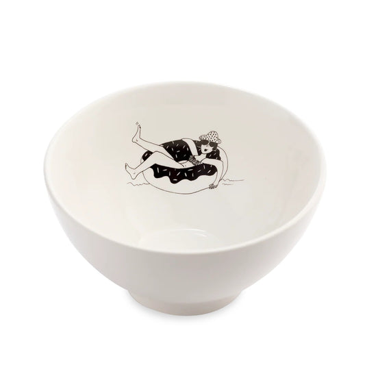 Helen B Bowl donut floating girl
