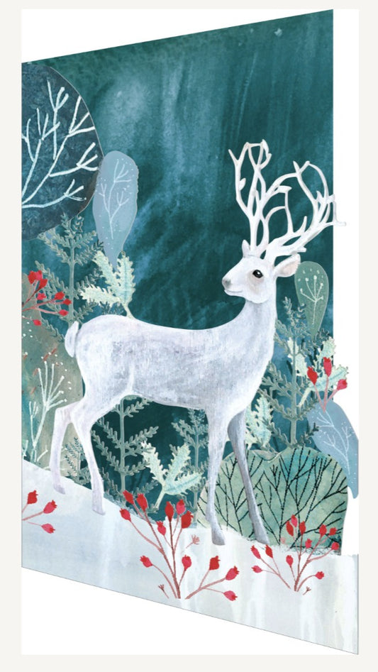 Roger la Borde Lasercut Karte "Reh im Schnee"
