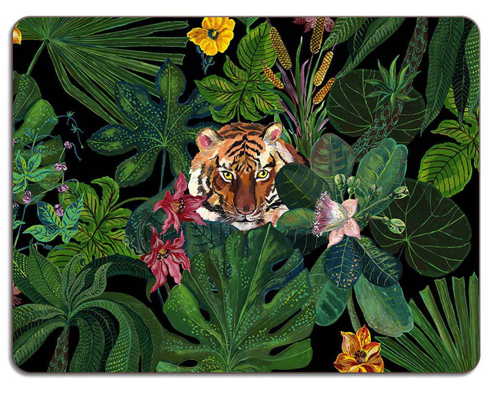 AH Untersetzer/Tischset rechteckig Dschungel Tiger